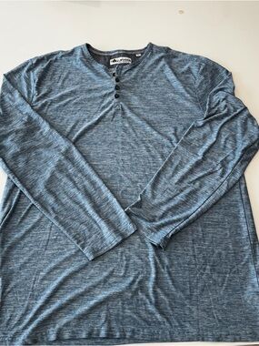 Tallwoods Men's Blue Henley Long Sleeve Shirt